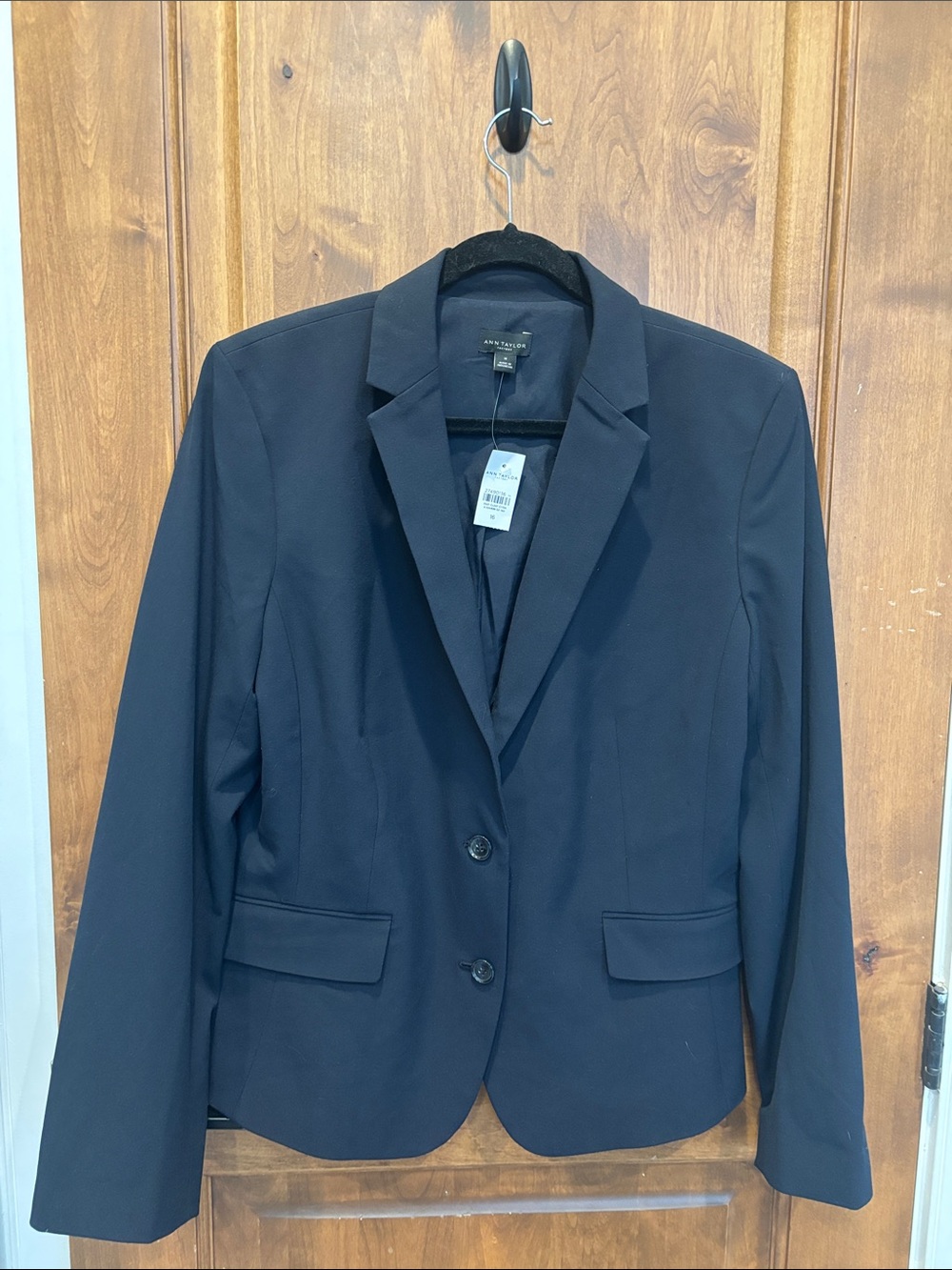 Ann Taylor Navy Two-Button Tailored Blazer